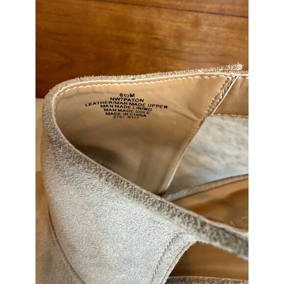 Nine West Open Toe Sling Back Wedge Ankle Booties Tan 6.5 - Picture 5 of 6